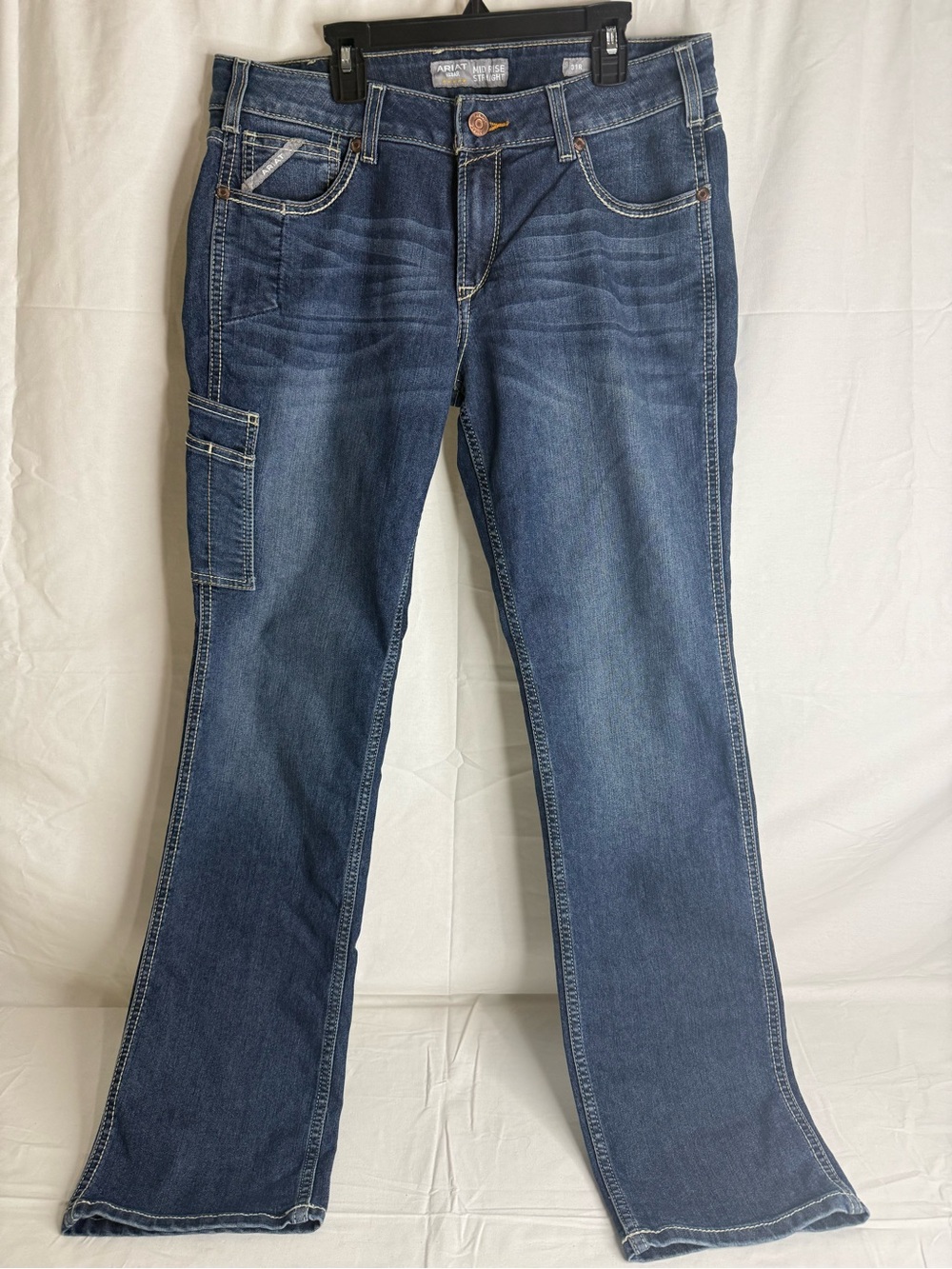 Ariat Rebar Mid Rise Straight Dark Wash Stretch Denim 5-Pocket Women's Jeans